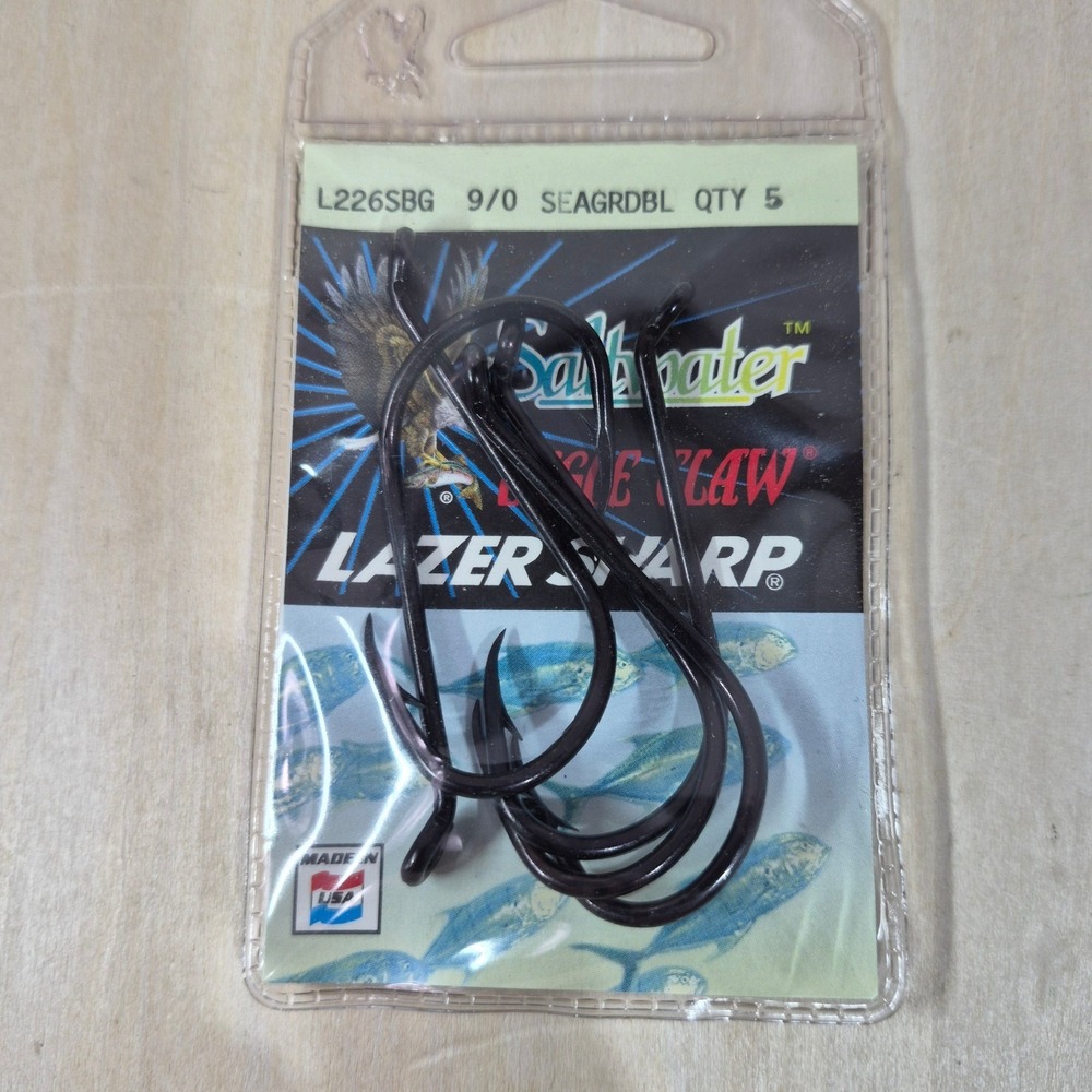 Eagle Claw Lazer Sharp Saltwater Circle Hooks 9/0 L226SBG‎ Sea Guard Black